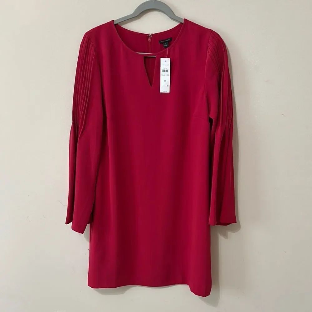 NWT Ann Taylor Pleated Sleeve Shift Dress